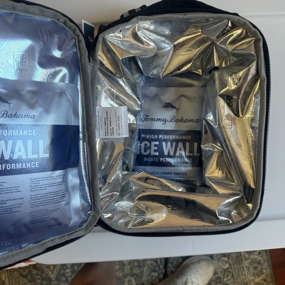 Tommy Bahama Expandable 5-Layer Lunch Pack Cooler, Zip Bag 2-Ice Wall Black Box